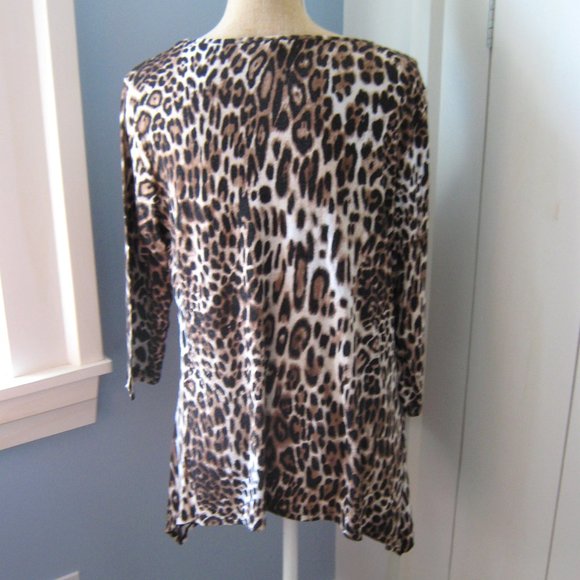 Leopard Print Cynthia Rowley V Neck Top - Picture 2 of 3